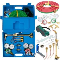 Professional Welding and Cutting Torch Kit Regulators Brass Tool Case Metalwork