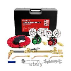 RX WELD Oxygen Acetylene Torch Kit, Gas Cutting Welding Kit Portable Oxy Braz