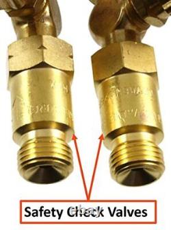 SÃoA Oxyfuel Torch with Check Valves and Cutting Heating & Welding Tips Acetyl