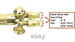SÜA Oxy-Fuel Torch Compatible Harris Check Valves Cutting Welding Heating Tip