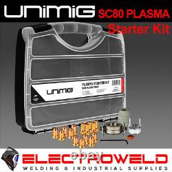 Sc80 Plasma Torch Starter Kit Razor Cut 45 Unimig Welding Gun Spares Tips Umsk45