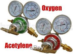 Solid Brass OXYGEN & ACETYLENE Regulators 4 Welding Fit Victor Gas Torch Cutting