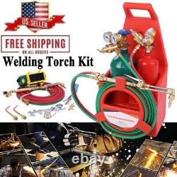 Torch Cutting and Welding Portable Kit Oxygen Acetylene Tank Torch kit with Gauges