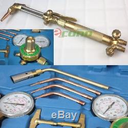 UL Oxygen Acetylene Regulator Gauges Victor Type Welding Cutting Torch Kit Hose