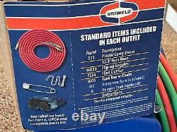 Uniweld, Welding Brazing Cutting Kit, KL550-4P, withFULL TANKS, & Carrying Case