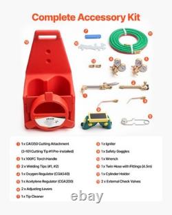 VEVOR Oxygen Acetylene Torch Kit Oxy Acetylene Gas Welding Cutting Torch Kit
