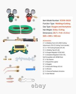 VEVOR Oxygen Acetylene Torch Kit with Check Valves Gas Welding Cutting Torch Kit
