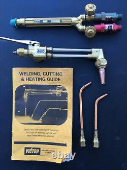 VICTOR Cutting Torch CA1260 + Welding Torch J100 + Brazing Tips, Nozzles + Guide