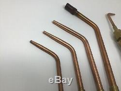 Victor Cutting Torch Handle H315FC OXY Acetylene Welding Brazing Rosebud Tip Lot