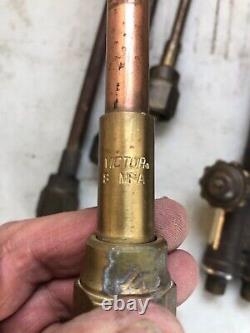 Victor H315FC oxy/acetylene torch mixer, cutting tip, Rosebud & #1,3,5 tips