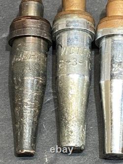 Victor J28 Brazing Welding Torch Handle J-28, V372574 Cutting Head, 3 Tips 2 & 1