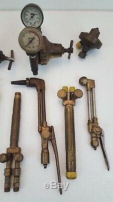 Vintage Airco Victor National Welding Cutting Torch w Regulators & Accessories