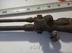 Vintage Meco Aviator Jet Cutting Welding Brazing Torch Handle With Tip As Is