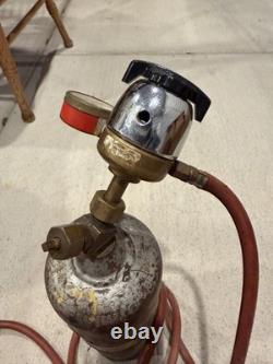 Vintage Oxy Acetylene Welding Torch Set GOSS Regulator Tank Hose AS-IS