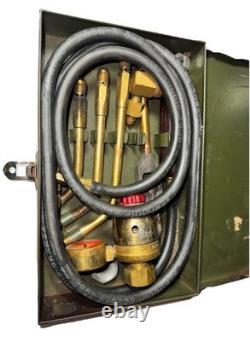 Vintage Oxy Acetylene Welding Torch Tip Set Brass Tips w Green Metal Case