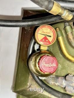 Vintage Oxy Acetylene Welding Torch Tip Set Brass Tips w Green Metal Case