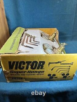 Vintage Victor 100 Super Range Torch Kit With hose and 5 Tips Untested AS/IS