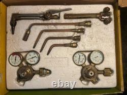 Vintage Victor Super-Range Welding And Cutting Outfit Torch Nozzles Regulators