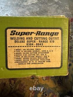 Vintage Victor Super-Range Welding And Cutting Outfit Torch Nozzles Regulators
