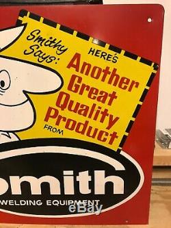 Vtg Smith Welding Equipment Sign Cutting Torch Smithy Metal Sign Advertising