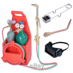 Welding Brazing Cutting Outfit Torch Tool Kit withRefillable Acetylene Oxygen Tank