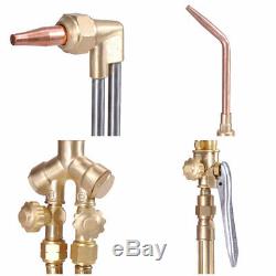 Welding Brazing Cutting Outfit Torch Tool with Refillable Acetylene Oxygen Tanks
