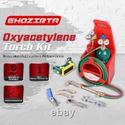 Welding Cutting Torch Kit Oxygen Acetylene Brass Torch with 4L Tanks Regulators