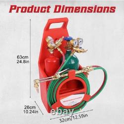 Welding Cutting Torch Kit Oxygen Acetylene Brass Torch with 4L Tanks Regulators