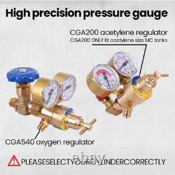 Welding Cutting Torch Kit Oxygen Acetylene Brass Torch with 4L Tanks Regulators