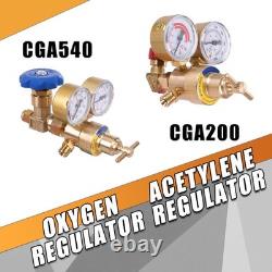 Welding Cutting Torch Kit Oxygen Acetylene Brass Torch with 4L Tanks Regulators