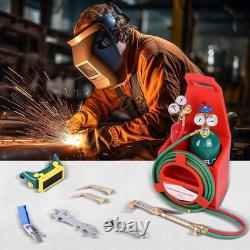 Welding Cutting Torch Kit Oxygen Acetylene Brass Torch with 4L Tanks Regulators