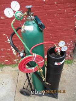 Welding/cutting Set Large Oxygen & Acetylene Tanks-cart-torch-gauges Hose