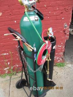 Welding/cutting Set Large Oxygen & Acetylene Tanks-cart-torch-gauges Hose