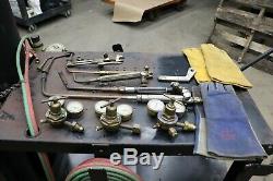 Welding/cutting Set Up 125 Cu Oxygen & Acetylene Tanks-cart-torch-gauges Hose