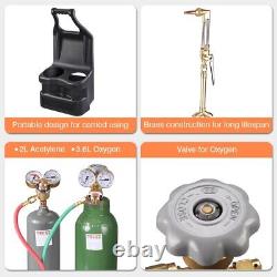 Yescom DOT Oxy Acetylene Torch Kit Oxygen Gas Tank Brazing Welding Cutting Gauge